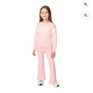 GAP Kids Light Pink Logo Sweatshirt and Flare Pants Set